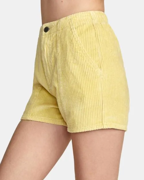 Rvca Daylight Corduroy Shorts Mellow Yellow Women Shorts and Skirts