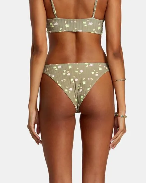 Rvca Decoupage High Leg Bikini Bottoms Aloe Women Bikini Bottoms