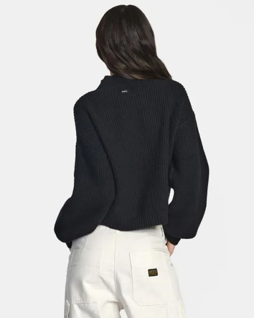 Rvca Dream Cycle Turtleneck Sweater Black Women Sweaters