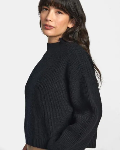 Rvca Dream Cycle Turtleneck Sweater Black Women Sweaters