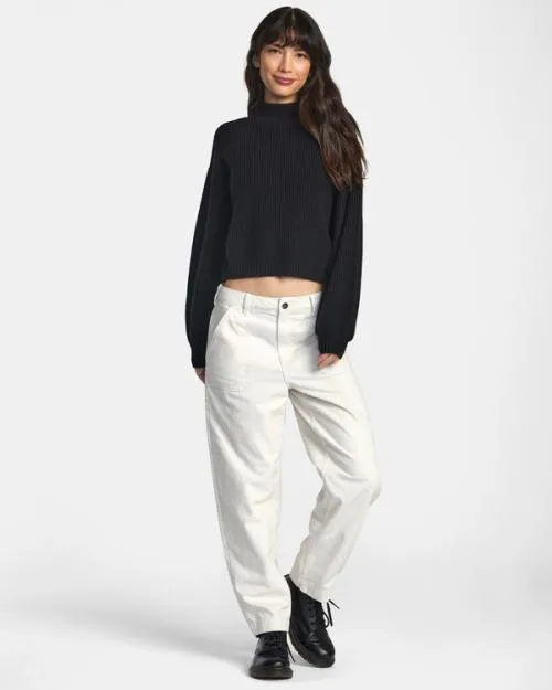 Rvca Dream Cycle Turtleneck Sweater Black Women Sweaters