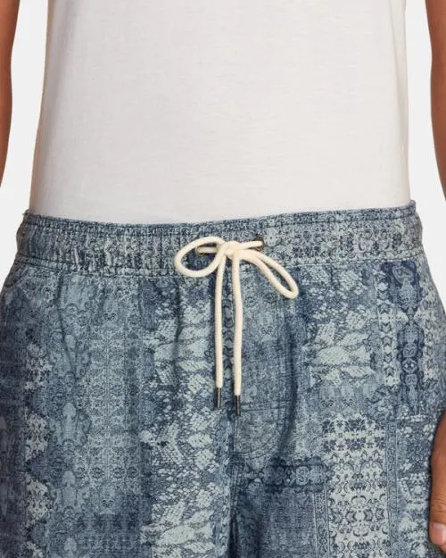 Rvca Escape Beach Trip Elastic Waist Shorts Blue Men Shorts and Hybrids