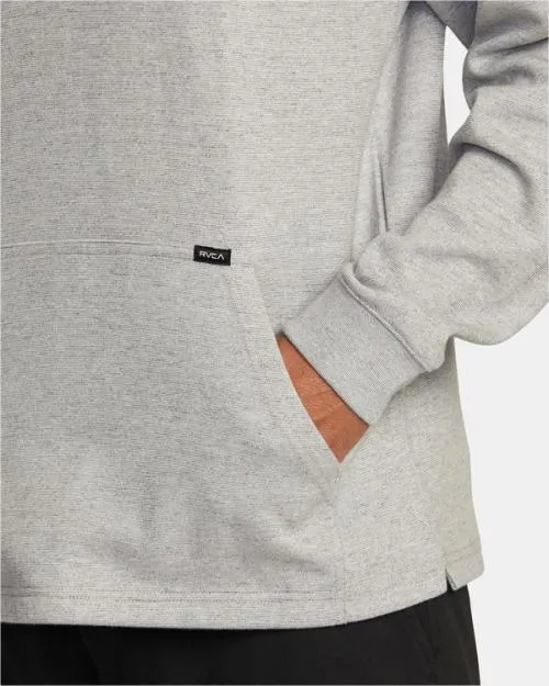 Rvca Fairfax Striped Long Sleeve Polo Shirt Cement Men Hoodies and Sweatshirts