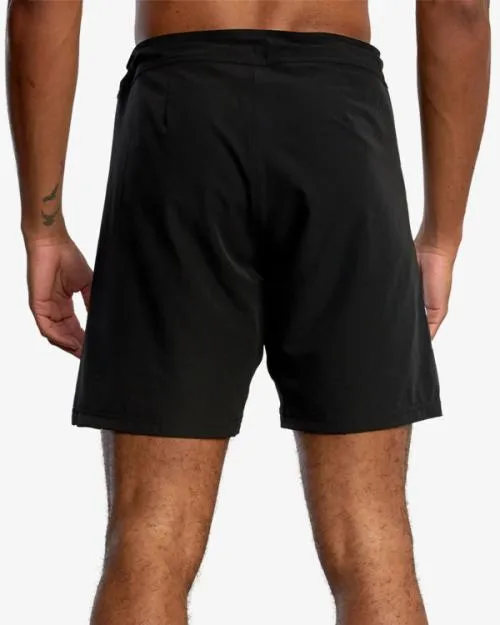 Rvca Fight Scrapper Elastic Waist Walkshorts 15034 Black Men Athletic Shorts