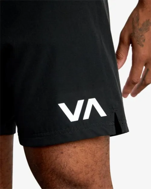 Rvca Fight Scrapper Elastic Waist Walkshorts 15034 Black Men Athletic Shorts