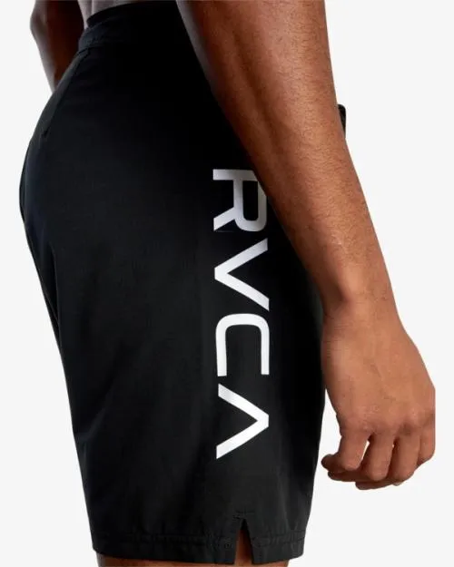 Rvca Fight Scrapper Elastic Waist Walkshorts 15034 Black Men Athletic Shorts