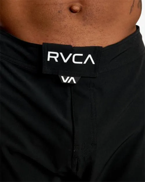 Rvca Fight Scrapper Elastic Waist Walkshorts 15034 Black Men Athletic Shorts