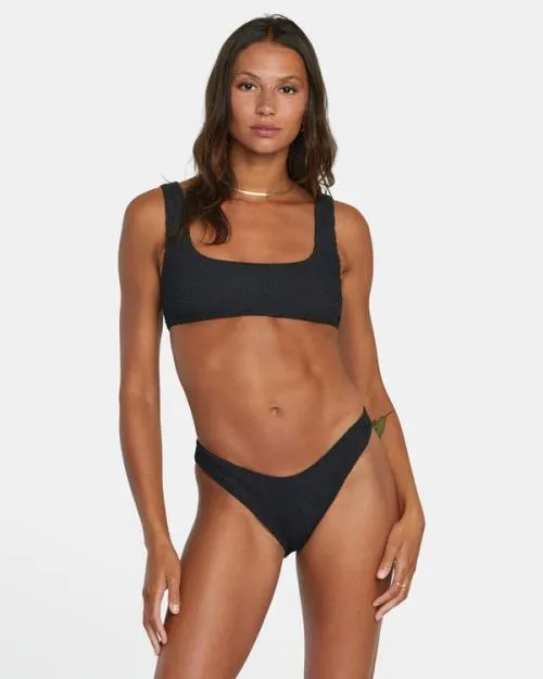 Rvca Grooves French Bikini Bottoms Black Women Bikini Bottoms