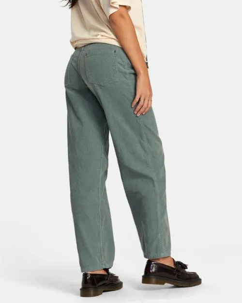 Rvca Heritage Corduroy Wide Leg Pants Spinach Women Pants