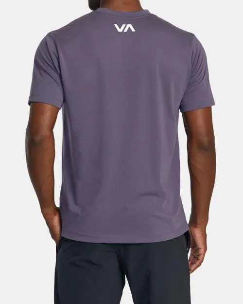 Rvca Icon Tee Gray Purple SportMen Short Sleeves