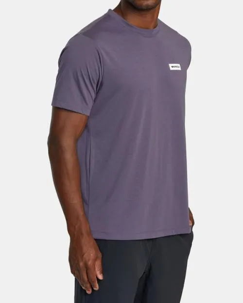 Rvca Icon Tee Gray Purple SportMen Short Sleeves