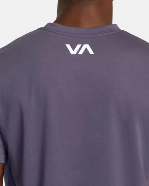 Rvca Icon Tee Gray Purple SportMen Short Sleeves