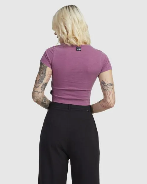 Rvca Krak Eagle Baby Fitted TShirt Mulberry Women Tees and Tanks
