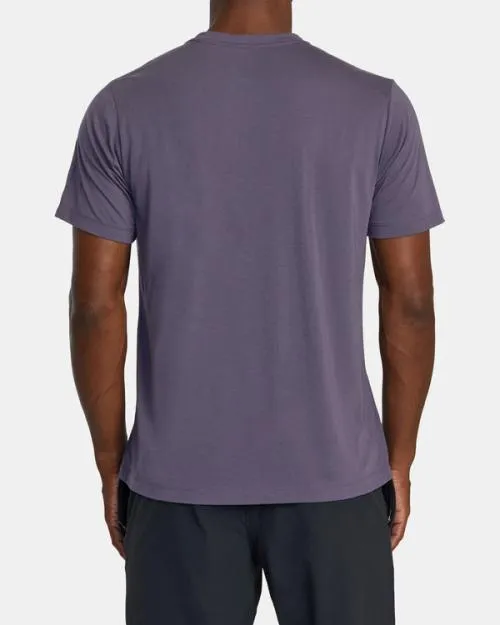 Rvca Laminate TShirt Gray Purple SportMen Short Sleeves