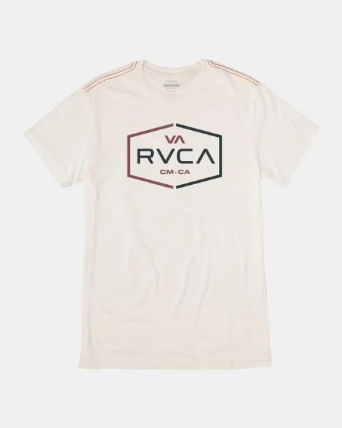 Rvca Layover Slub Tee Antique White Men Short Sleeves