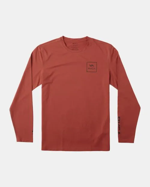 Rvca Long Sleeve Rashguard Cinnabar Surf Rashguards and Surf Tees