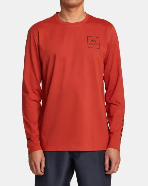 Rvca Long Sleeve Rashguard Cinnabar Surf Rashguards and Surf Tees