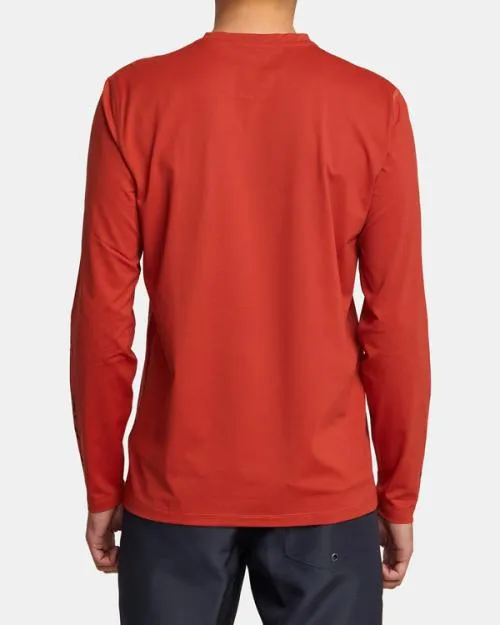 Rvca Long Sleeve Rashguard Cinnabar Surf Rashguards and Surf Tees