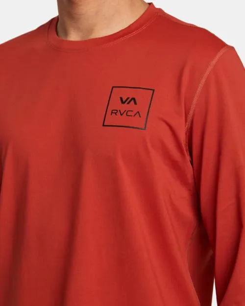 Rvca Long Sleeve Rashguard Cinnabar Surf Rashguards and Surf Tees