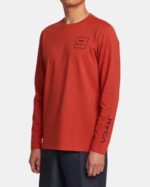Rvca Long Sleeve Rashguard Cinnabar Surf Rashguards and Surf Tees