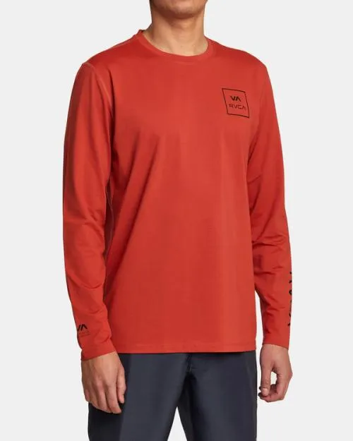 Rvca Long Sleeve Rashguard Cinnabar Surf Rashguards and Surf Tees