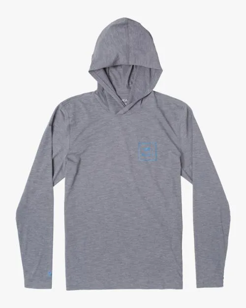 Rvca Long Sleeve Rashguard Hoodie Heather Grey Surf Rashguards and Surf Tees