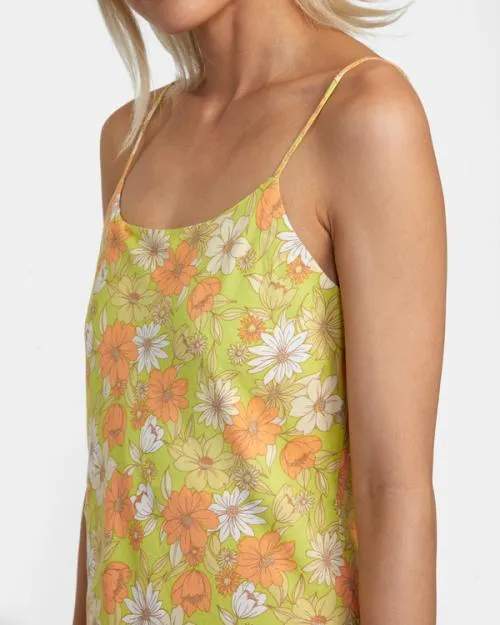 Rvca Macarthur Midi Dress Limeade Women Dresses and Rompers