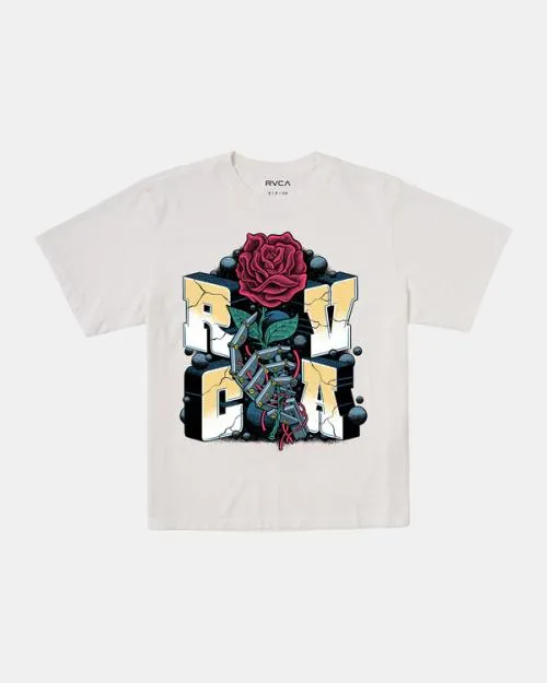 Rvca Mandroid Tee Vintage White Women Tees and Tanks