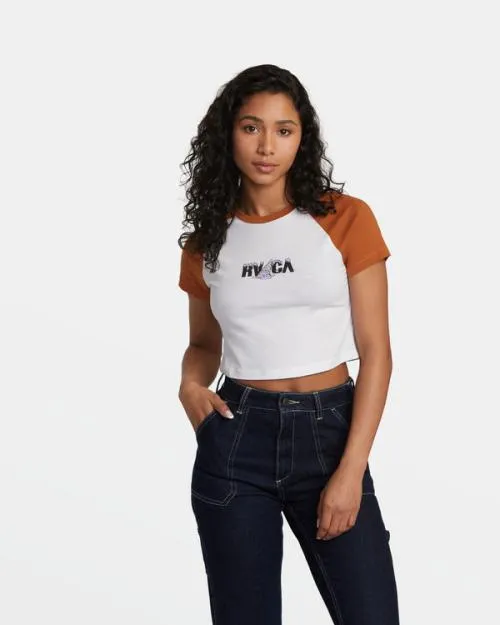 Rvca Melted TShirt White Women Tees and Tanks