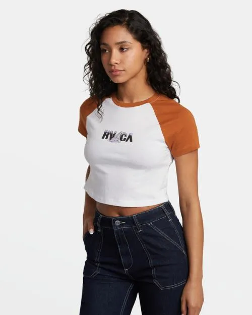 Rvca Melted TShirt White Women Tees and Tanks