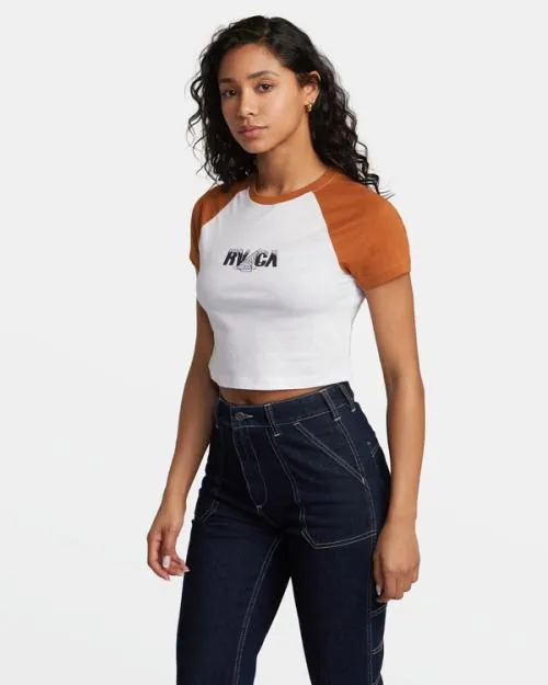 Rvca Melted TShirt White Women Tees and Tanks