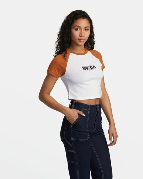 Rvca Melted TShirt White Women Tees and Tanks