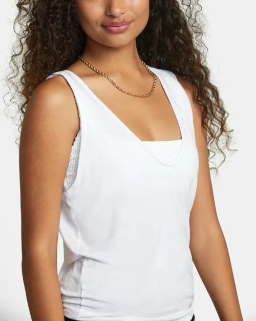 Rvca Minted Tank Top Whisper White Women Tees and Tanks