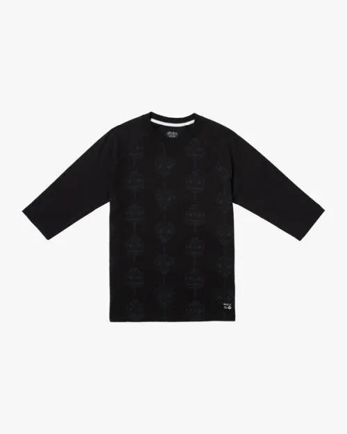 Rvca Mister Cartoon Smile Now Baseball Tee Blackgrey Men Tees and Tanks