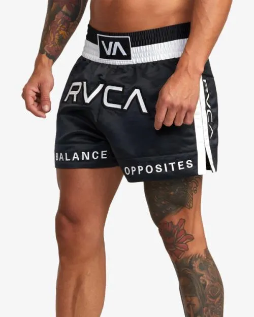 Rvca Muay Thai Boxing Shorts 15034 Black Men Athletic Shorts