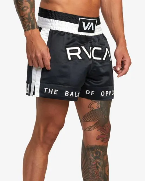 Rvca Muay Thai Boxing Shorts 15034 Black Men Athletic Shorts