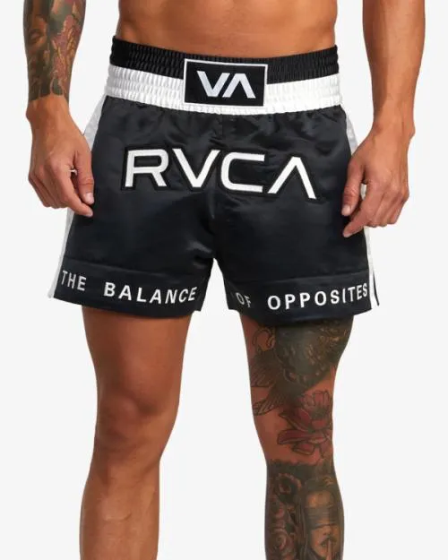 Rvca Muay Thai Boxing Shorts 15034 Black Men Athletic Shorts