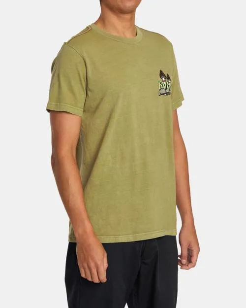 Rvca Mycelyum Tee Mosstone Men Short Sleeves