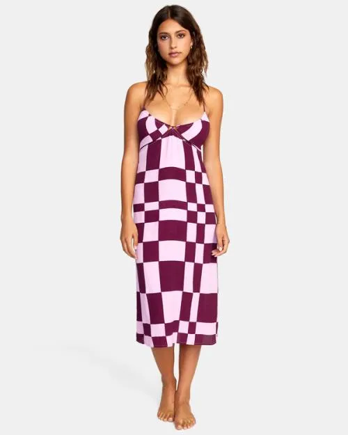 Rvca No Judgement Midi Dress Orchid Women Dresses and Rompers