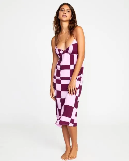 Rvca No Judgement Midi Dress Orchid Women Dresses and Rompers