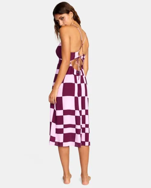 Rvca No Judgement Midi Dress Orchid Women Dresses and Rompers