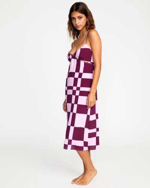 Rvca No Judgement Midi Dress Orchid Women Dresses and Rompers
