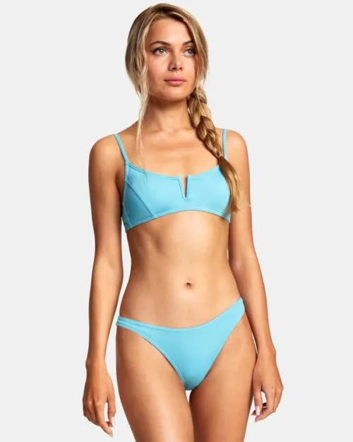 Rvca No Matter VWire Bralette Bikini Top Blue Crest Women Bikini Tops