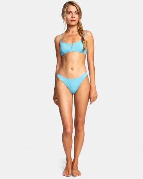Rvca No Matter VWire Bralette Bikini Top Blue Crest Women Bikini Tops