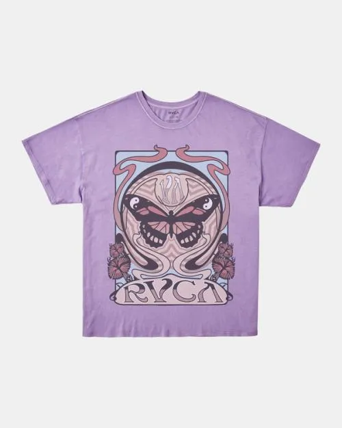 Rvca Nouveau Tee Violet Women Tees and Tanks