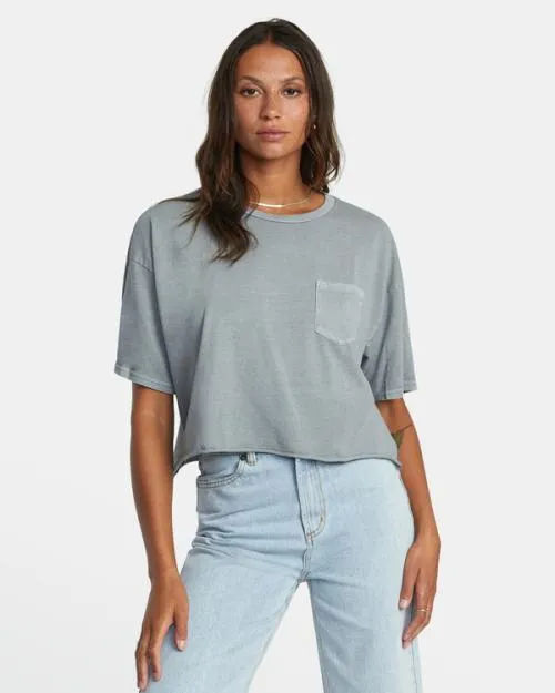 Rvca PTC Pocket Tee Monument Women Tees and Tanks