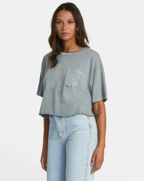 Rvca PTC Pocket Tee Monument Women Tees and Tanks