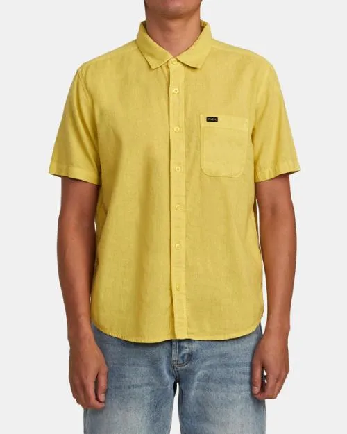 Rvca PTC Woven Short Sleeve Shirt Southern Moss Men Shirts and Flannels