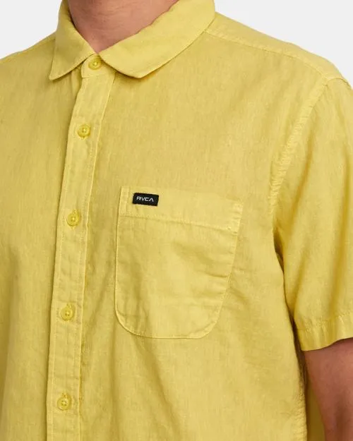 Rvca PTC Woven Short Sleeve Shirt Southern Moss Men Shirts and Flannels