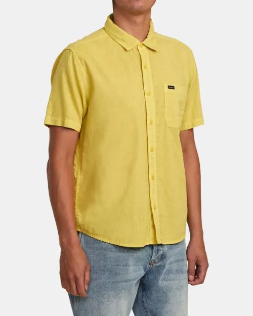 Rvca PTC Woven Short Sleeve Shirt Southern Moss Men Shirts and Flannels